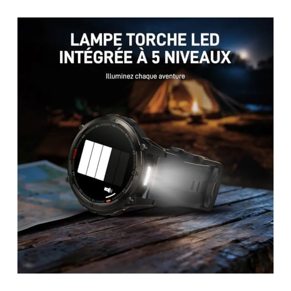KOSPET Orb 2 Montre Connectée Homme Femme, GPS Intégré et Lampe Torche LED