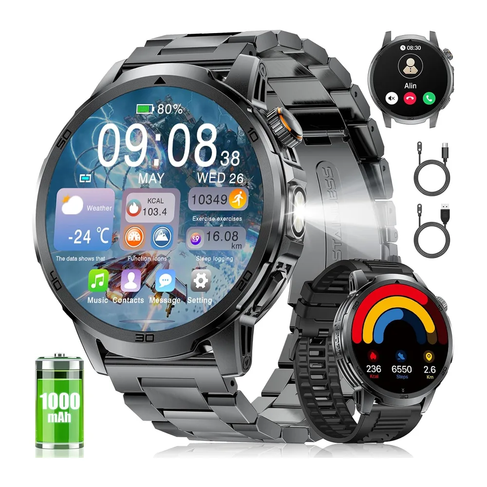 KOSPET Orb 2 Montre Connectée Homme Femme, GPS Intégré et Lampe Torche LED